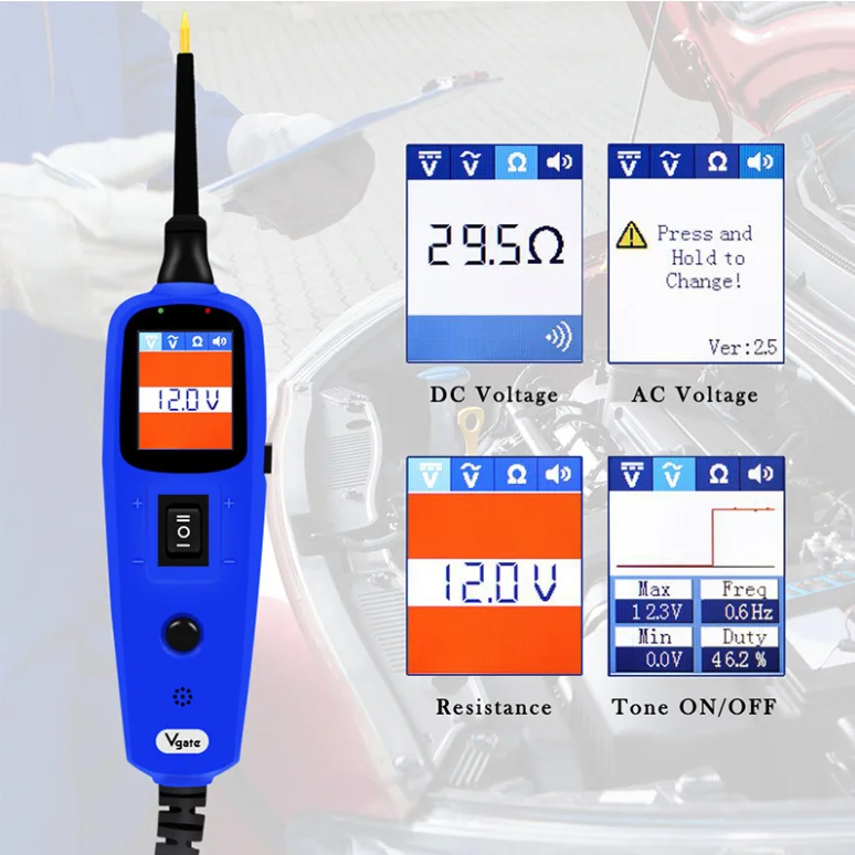Vgate PT150 Power Probe Function Circuit Tester Electrical System Diagnostics Tool Powerscan PT150
Vgate PT150 Power Probe Function Circuit Tester Electrical System Diagnostics Tool Powerscan PT150