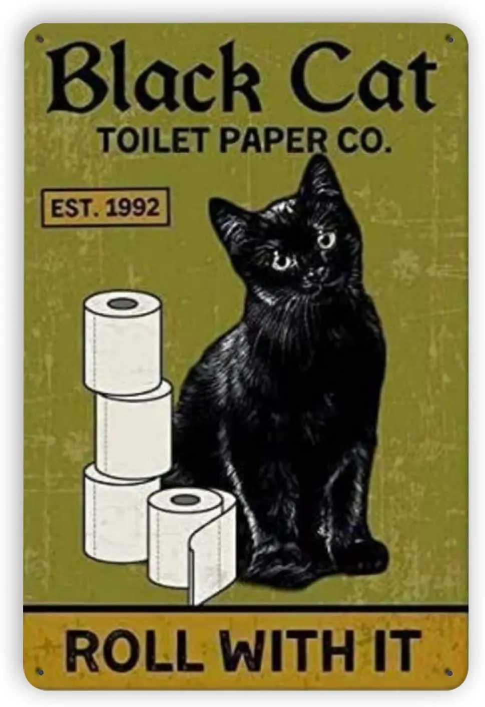 Ovonetune Cat Toilet Paper Roll with It Vintage Metal Tin Signs, Retro Art Tin Sign Decorations Plaque fo Bars Club Cafe Home
Ovonetune Cat Toilet Paper Roll with It Vintage Metal Tin Signs, Retro Art Tin Sign Decorations Plaque fo Bars Club Cafe Home