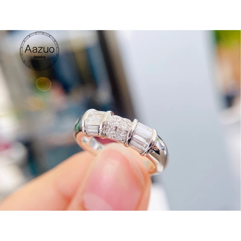Aazuo 18K Solid White Gold Real Natrual Diamonds 1.0ct H SI Ladder Line Ring Gift For Woman High Class Banquet Engagement Party
Aazuo 18K Solid White Gold Real Natrual Diamonds 1.0ct H SI Ladder Line Ring Gift For Woman High Class Banquet Engagement Party