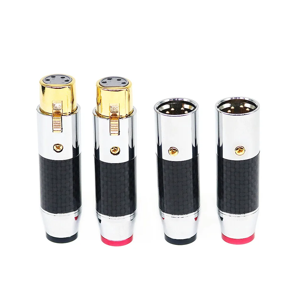 HIFI Black Male Female Carbon Fiber Plated Gold Nylon 4 Pins XLR Balanced Jack Connector
HIFI Black Male Female Carbon Fiber Plated Gold Nylon 4 Pins XLR Balanced Jack Connector