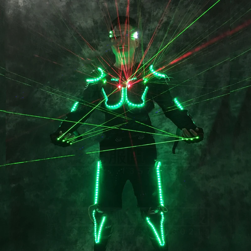 led light up costumes Ballroom dance luminous robot suit glasses green laser cloth dancer dj stage show laser gloves costume
led light up costumes Ballroom dance luminous robot suit glasses green laser cloth dancer dj stage show laser gloves costume