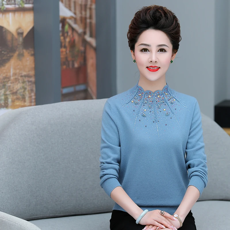Women Cashmere Diamonds Sweater 100% Wool Jumper Elegant Beaded Sweaters Blouses Ladies Pure Wool Knitwear Tops Pullovers
Women Cashmere Diamonds Sweater 100% Wool Jumper Elegant Beaded Sweaters Blouses Ladies Pure Wool Knitwear Tops Pullovers