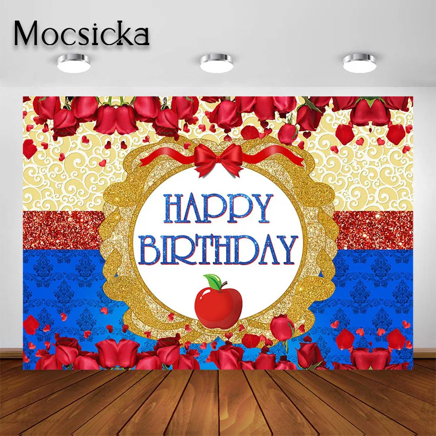 Mocsicka Princess Backdrop Red Rose Flower Apples Birthday Background for Girls Happy Birthday Backdrops Cake Table Decorations
Mocsicka Princess Backdrop Red Rose Flower Apples Birthday Background for Girls Happy Birthday Backdrops Cake Table Decorations