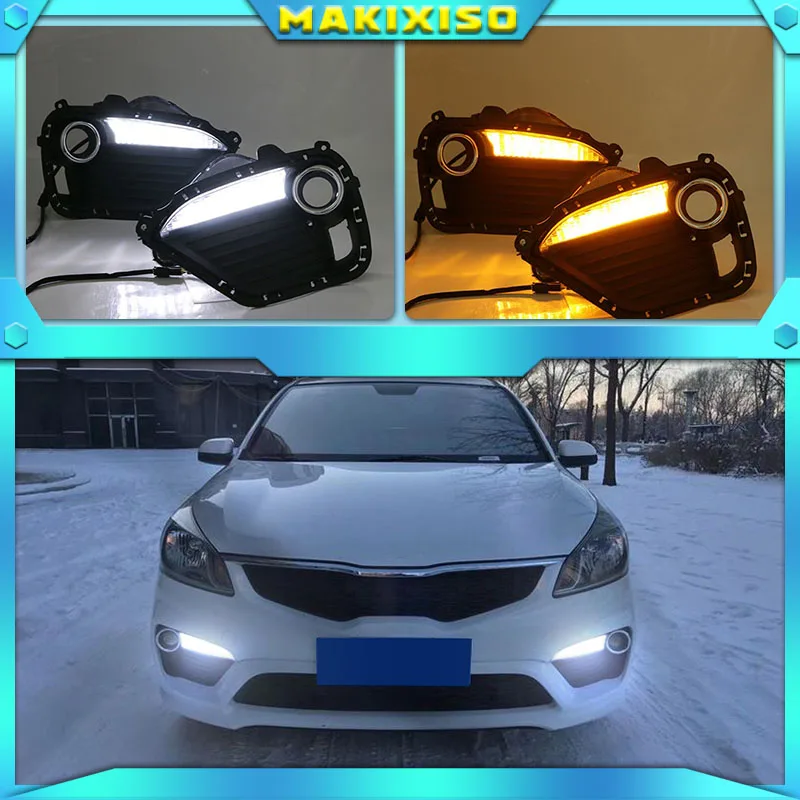 2pcs For KIA K2 RIO 2016-2017 LED DRL lights Daytime Running Light Daylight yellow Signal fog lamp Styling lights
2pcs For KIA K2 RIO 2016-2017 LED DRL lights Daytime Running Light Daylight yellow Signal fog lamp Styling lights