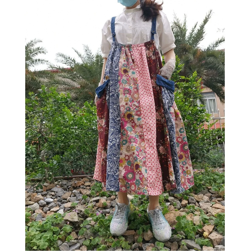 Original Pastoral Style Casual Floral Dress Plaid Dress Loose Patchwork Suspender Dress Woman Summer Dress
Original Pastoral Style Casual Floral Dress Plaid Dress Loose Patchwork Suspender Dress Woman Summer Dress