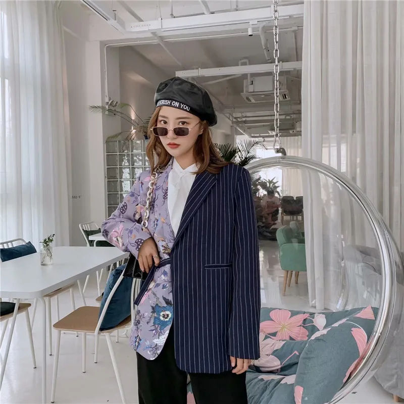 Women New Fashion Sweet Jacket Long Sleeve Office Coat Asymmetric Suit Striped Stitching Blazer Outerwear
Women New Fashion Sweet Jacket Long Sleeve Office Coat Asymmetric Suit Striped Stitching Blazer Outerwear