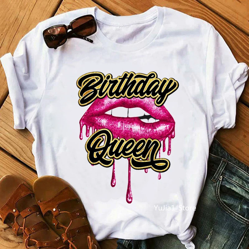 Birthday Squad/Queen Graphic Print Women'S T-Shirt Sexy Glitter Lips Tshirt Femme Summer Fashion Tops Tee Shirt Female Wholesale
Birthday Squad/Queen Graphic Print Women'S T-Shirt Sexy Glitter Lips Tshirt Femme Summer Fashion Tops Tee Shirt Female Wholesale