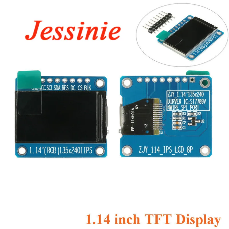 1,14 "1,14 дюйма 135x240 полноцветный TFT HD IPS экран ЖК-дисплей со светодиодной подсветкой модуль 135*240 ST7789 привод 3,3 В интерфейс SPI 8 13 контактов
1,14 "1,14 дюйма 135x240 полноцветный TFT HD IPS экран ЖК-дисплей со светодиодной подсветкой модуль 135*240 ST7789 привод 3,3 В интерфейс SPI 8 13 контактов