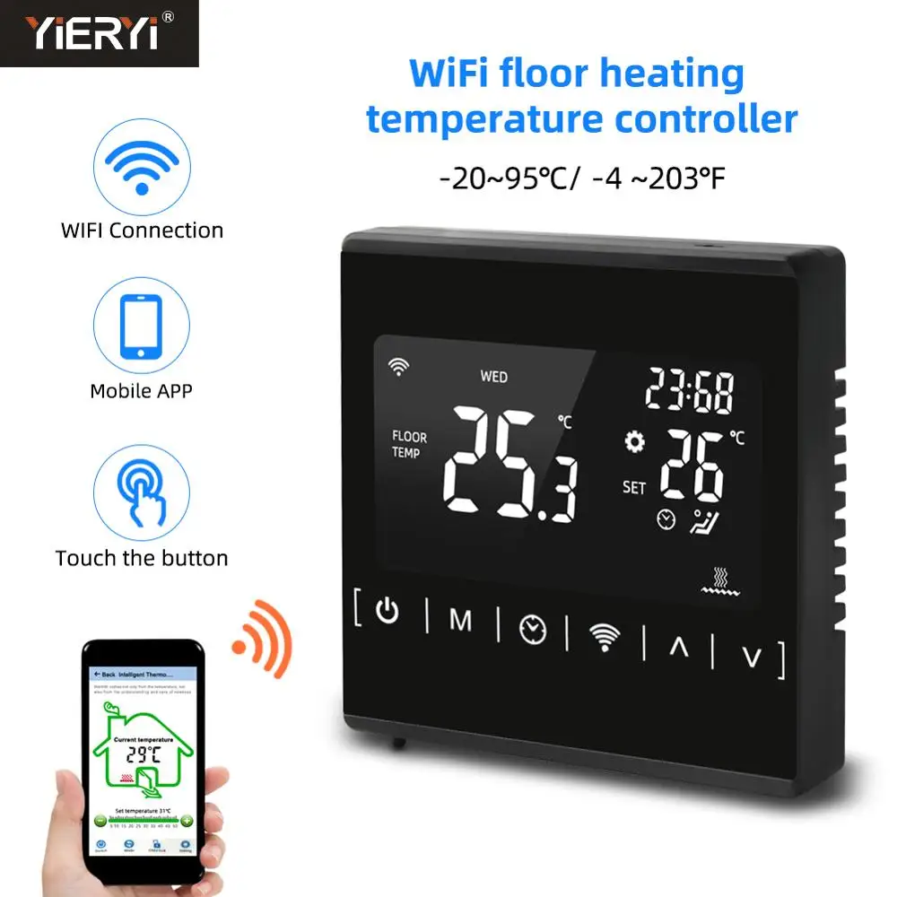 yieryi Tuya WiFi Smart Thermostat 16A Electric floor Heating Temperature Remote Controller for Google Home Alexa
yieryi Tuya WiFi Smart Thermostat 16A Electric floor Heating Temperature Remote Controller for Google Home Alexa
