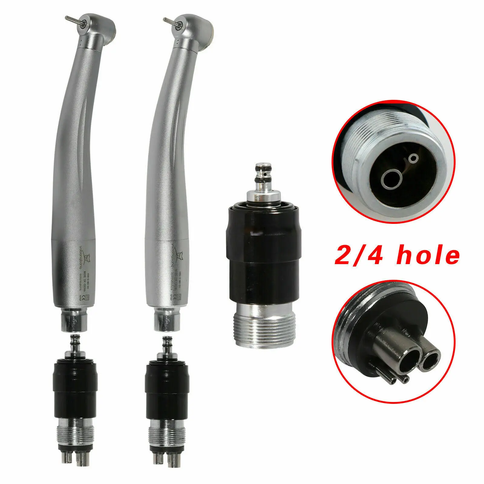 Dental High Speed Single Water Spring Standard/Large Head With 2/4 Hole Coupler Push Button type Steel bearings Fit NSK QD-J
Dental High Speed Single Water Spring Standard/Large Head With 2/4 Hole Coupler Push Button type Steel bearings Fit NSK QD-J