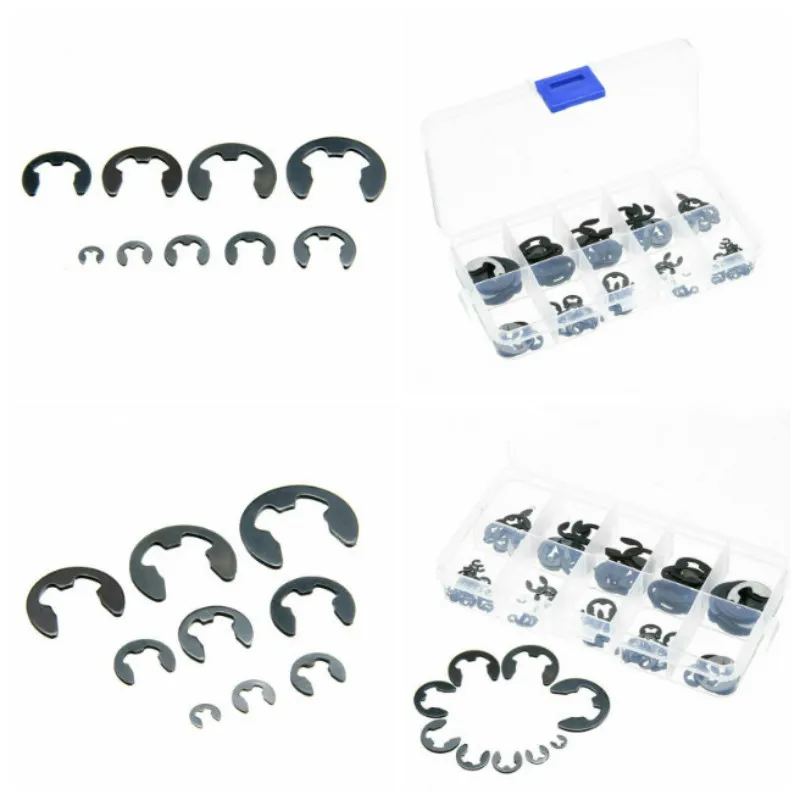 1.5-10MM Black E Type Clip Retaining Ring Assortment Kit for Shaft Fastener 120PCS/10 types
1.5-10MM Black E Type Clip Retaining Ring Assortment Kit for Shaft Fastener 120PCS/10 types
