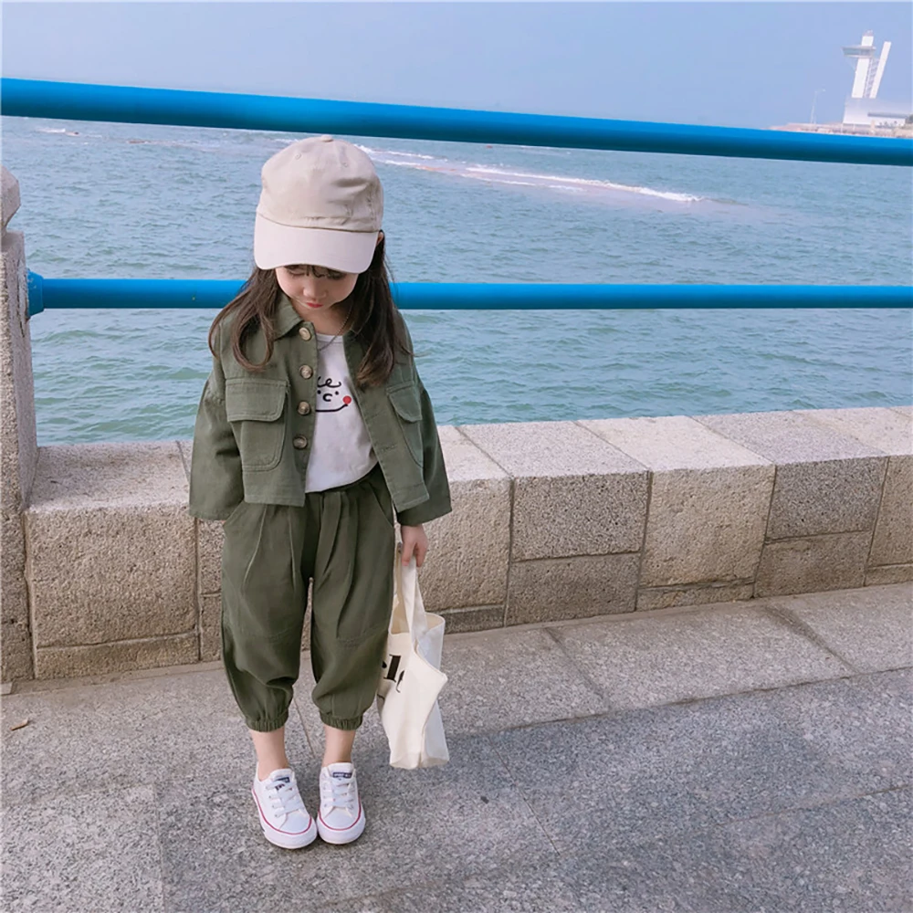 2021 Spring Autumn Kids Clothes Sets Baby Girls Korean Casual Long Sleeve Coats+Hip Pants 2Pcs Children Clothing Suits 2-8Y
2021 Spring Autumn Kids Clothes Sets Baby Girls Korean Casual Long Sleeve Coats+Hip Pants 2Pcs Children Clothing Suits 2-8Y