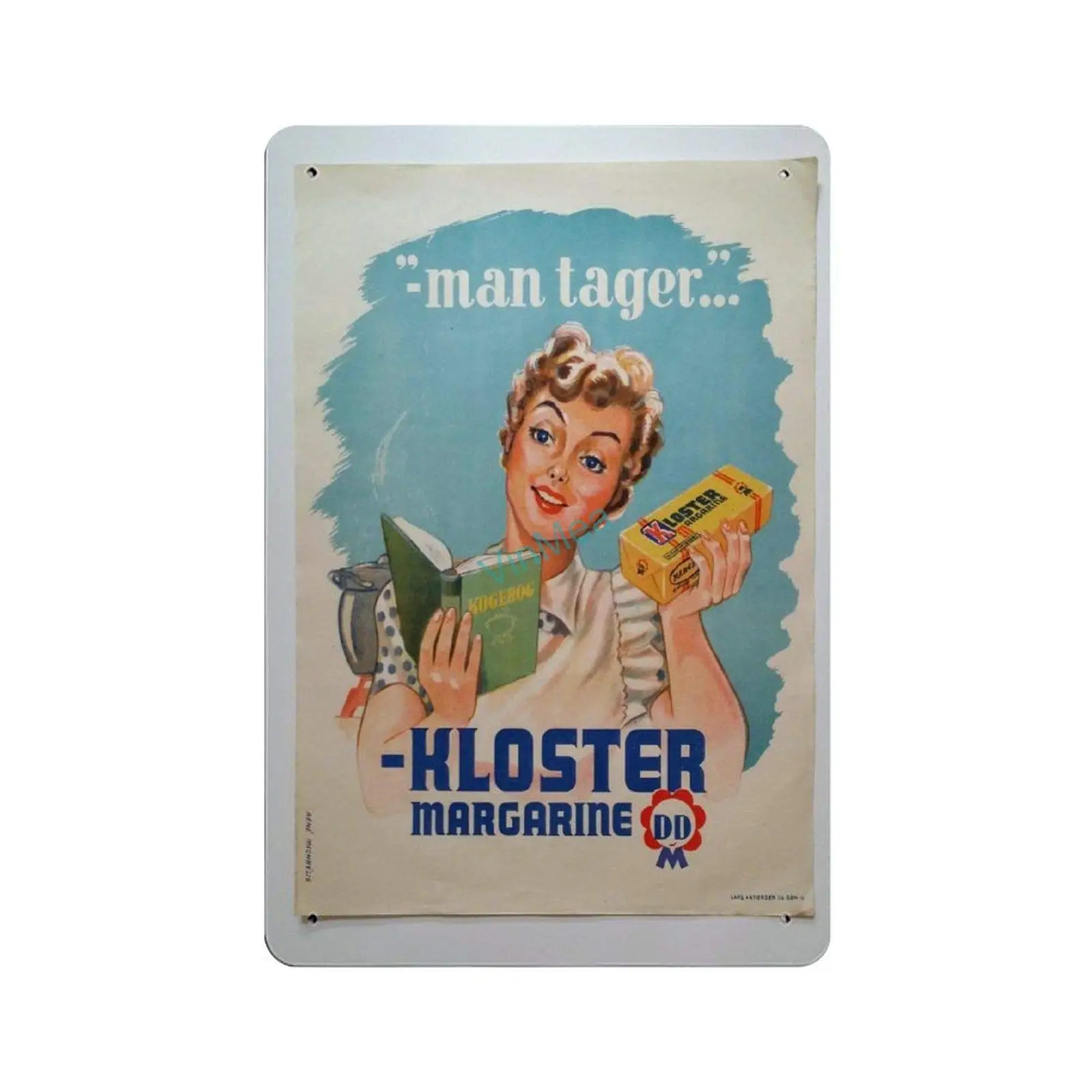 Retro Metal Sign 1950s Danish Margarine Advertisement - Kloster Margarine Reproduction Wall Signs Vintage Home Decor Sign Plaque
Retro Metal Sign 1950s Danish Margarine Advertisement - Kloster Margarine Reproduction Wall Signs Vintage Home Decor Sign Plaque