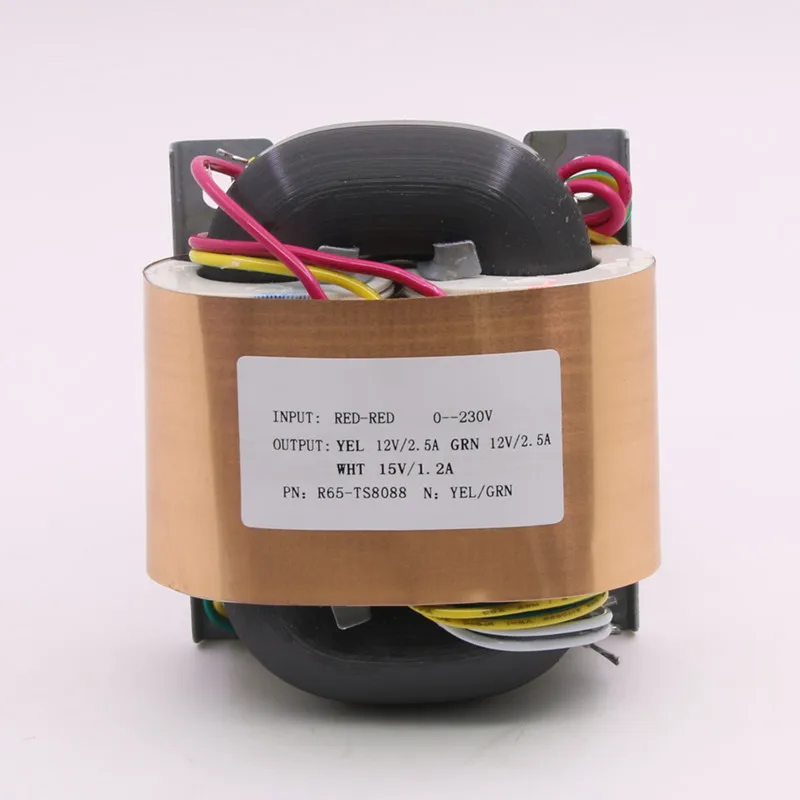 80W Pure Copper Coil Dual 12V Single 15V Power Transformer 80VA Audio R core Transformer
80W Pure Copper Coil Dual 12V Single 15V Power Transformer 80VA Audio R core Transformer