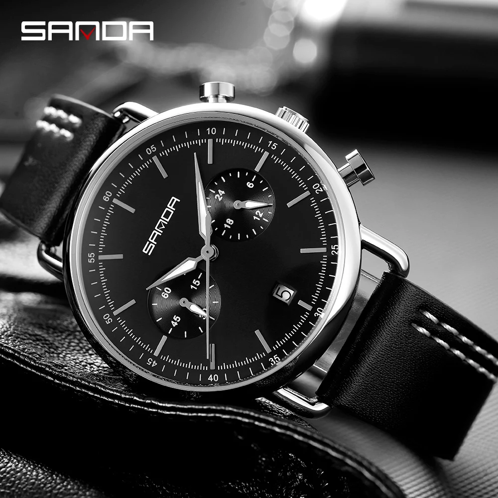 SANDA Men's Fashion Watch Belt Calendar Quartz Sport Watches Business Casual Watch for Man Clock Montre Homme Relogio Masculino
SANDA Men's Fashion Watch Belt Calendar Quartz Sport Watches Business Casual Watch for Man Clock Montre Homme Relogio Masculino
