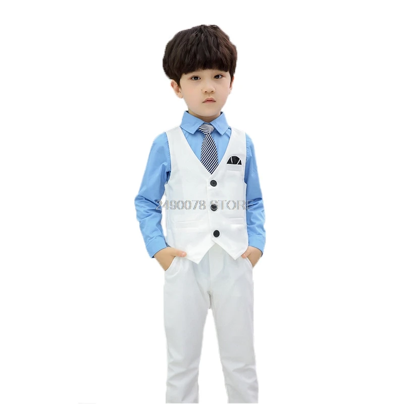 Flower Boy White Formal Suit Kids Wedding Tuxedo Dress Vest Shirt Pants Tie 4Pcs Clothing Set Children Performance Party Costume
Flower Boy White Formal Suit Kids Wedding Tuxedo Dress Vest Shirt Pants Tie 4Pcs Clothing Set Children Performance Party Costume