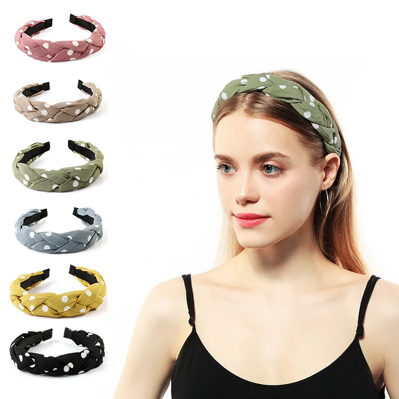 Korean fabric cross braided polka dot headband, jewelry wide-brimmed hair accessories, cute female headband headband
Korean fabric cross braided polka dot headband, jewelry wide-brimmed hair accessories, cute female headband headband