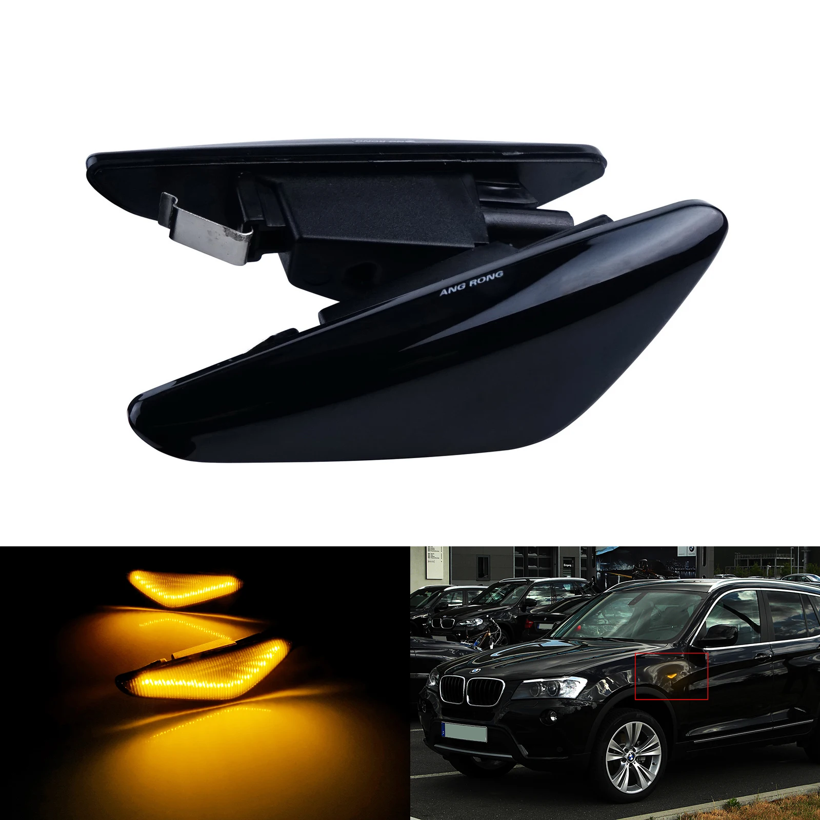 ANGRONG 2X Black Smoked Lens Side Indicator Marker Amber LED Repeater Light Lamps For BMW X3 F25 X5 E70 X6 E71 E72
ANGRONG 2X Black Smoked Lens Side Indicator Marker Amber LED Repeater Light Lamps For BMW X3 F25 X5 E70 X6 E71 E72