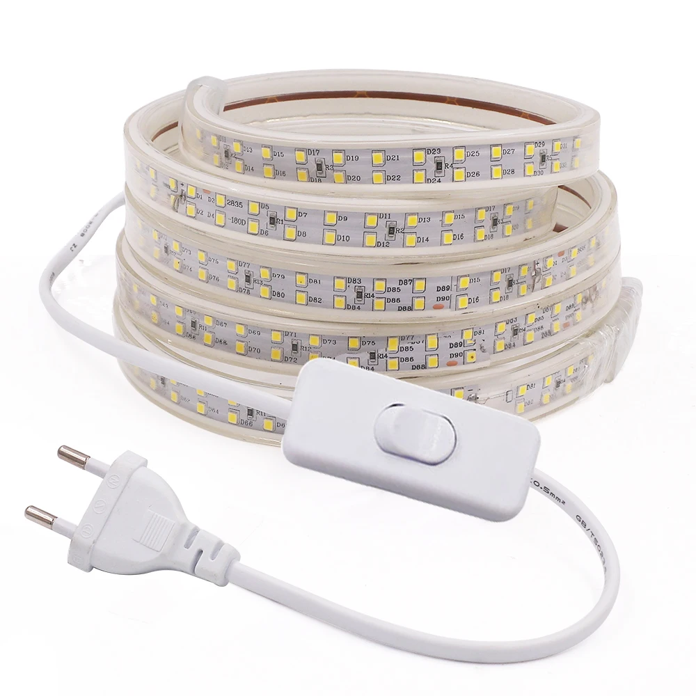 Светодиодная лента 220V 2835SMD, водонепроницаемая светодиодная лента с переключателем питания, 180 светодиодов/м, двухрядная Светодиодная лента, гибкое украшение для дома
Светодиодная лента 220V 2835SMD, водонепроницаемая светодиодная лента с переключателем питания, 180 светодиодов/м, двухрядная Светодиодная лента, гибкое украшение для дома