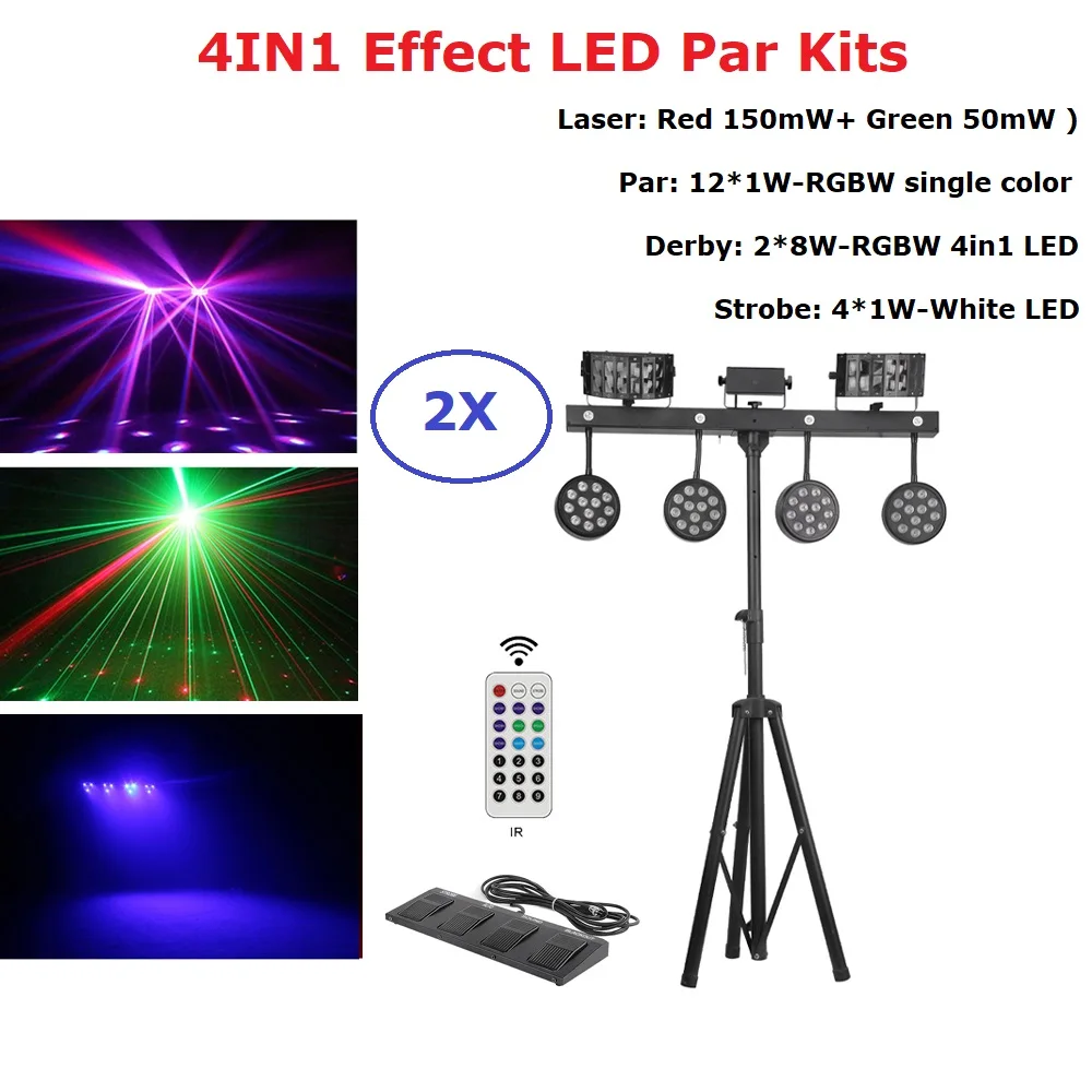 Derby Strobe Wash Laser 4IN1 LED Stage Light 12X1W RGBW LED Par Kits Laser Projector Light For Disco Light Party KTV Laser Show
Derby Strobe Wash Laser 4IN1 LED Stage Light 12X1W RGBW LED Par Kits Laser Projector Light For Disco Light Party KTV Laser Show
