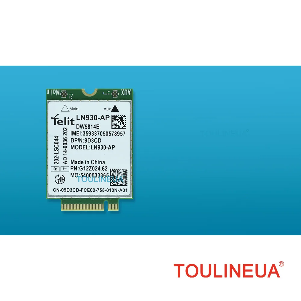 Unlocked LN930-AP DW5814e 9D3CD XFVM5 M.2 FDD LTE 4G WWAN Network Card For dell laptop PK DW5810e
Unlocked LN930-AP DW5814e 9D3CD XFVM5 M.2 FDD LTE 4G WWAN Network Card For dell laptop PK DW5810e