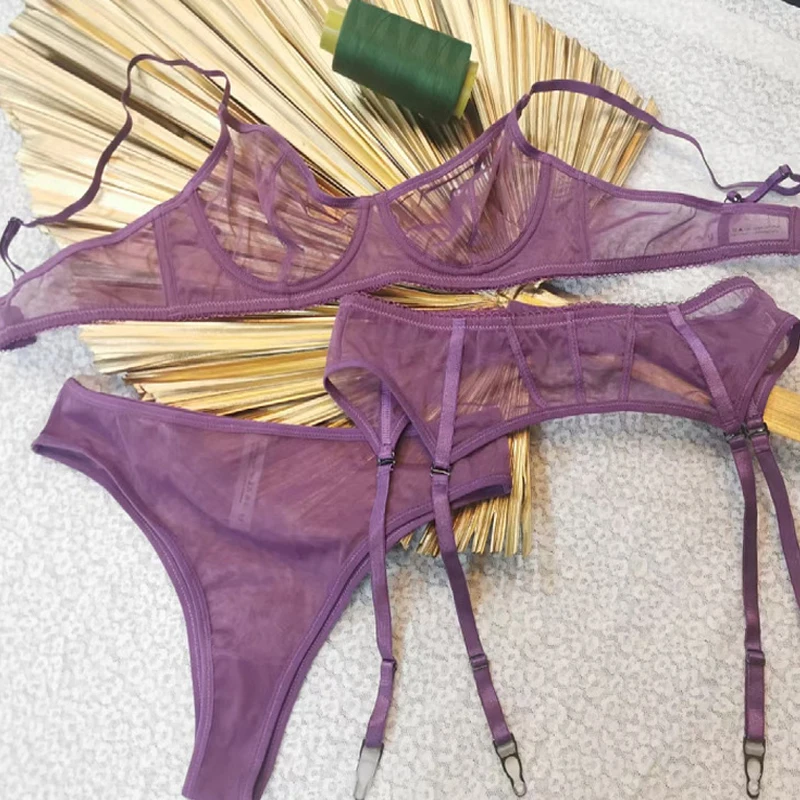 New Women Underwear Sexy Lace Ultra-thin Push Up Bra Set Transparent Mesh Temptation Lingerie 3-piece set Bras+Panties+Garter
New Women Underwear Sexy Lace Ultra-thin Push Up Bra Set Transparent Mesh Temptation Lingerie 3-piece set Bras+Panties+Garter