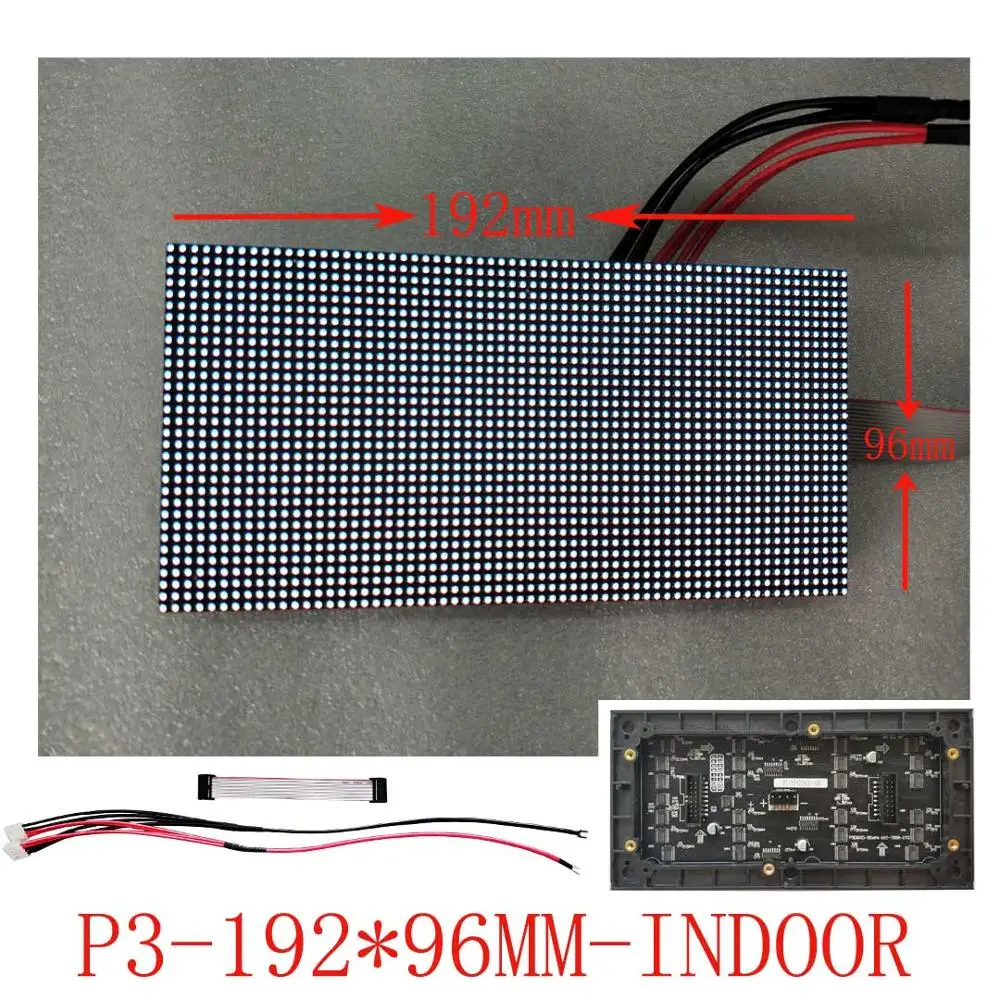P3 Indoor Full Color LED Display Module HUB75 192mmX96mm Panel Matrix Stage Stadiums Railways Airports Computer Phone Control
P3 Indoor Full Color LED Display Module HUB75 192mmX96mm Panel Matrix Stage Stadiums Railways Airports Computer Phone Control