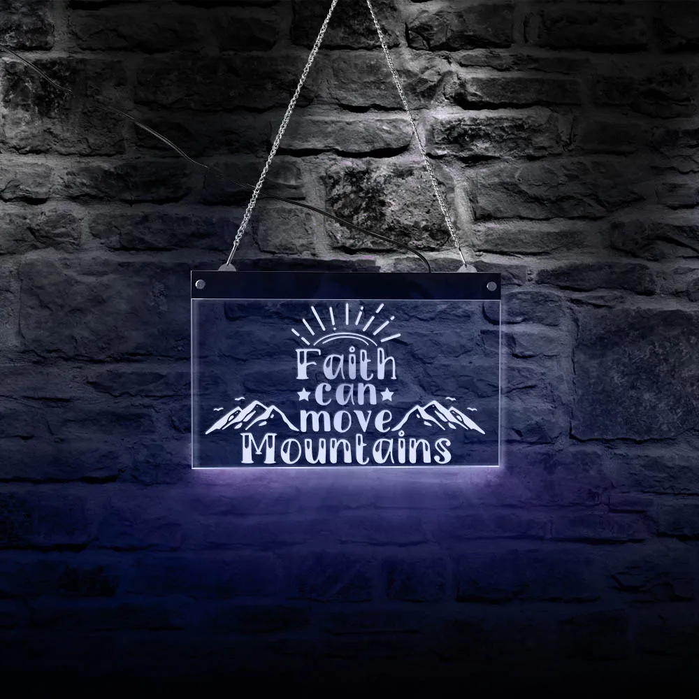 Faith Can Move Mountains Rectangle Acrylic Neon Board Determined Mind Encouraging Decorative Signs Lights Multi-color LED Decor
Faith Can Move Mountains Rectangle Acrylic Neon Board Determined Mind Encouraging Decorative Signs Lights Multi-color LED Decor