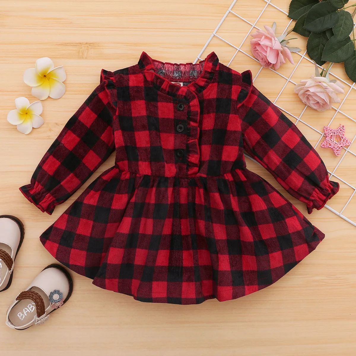 Christmas Baby Dress Long Sleeve Plaid Dress Ruffle Princess Dress Toddler Girl Clothes vestidos navidad bebe Red Party Dresses
Christmas Baby Dress Long Sleeve Plaid Dress Ruffle Princess Dress Toddler Girl Clothes vestidos navidad bebe Red Party Dresses