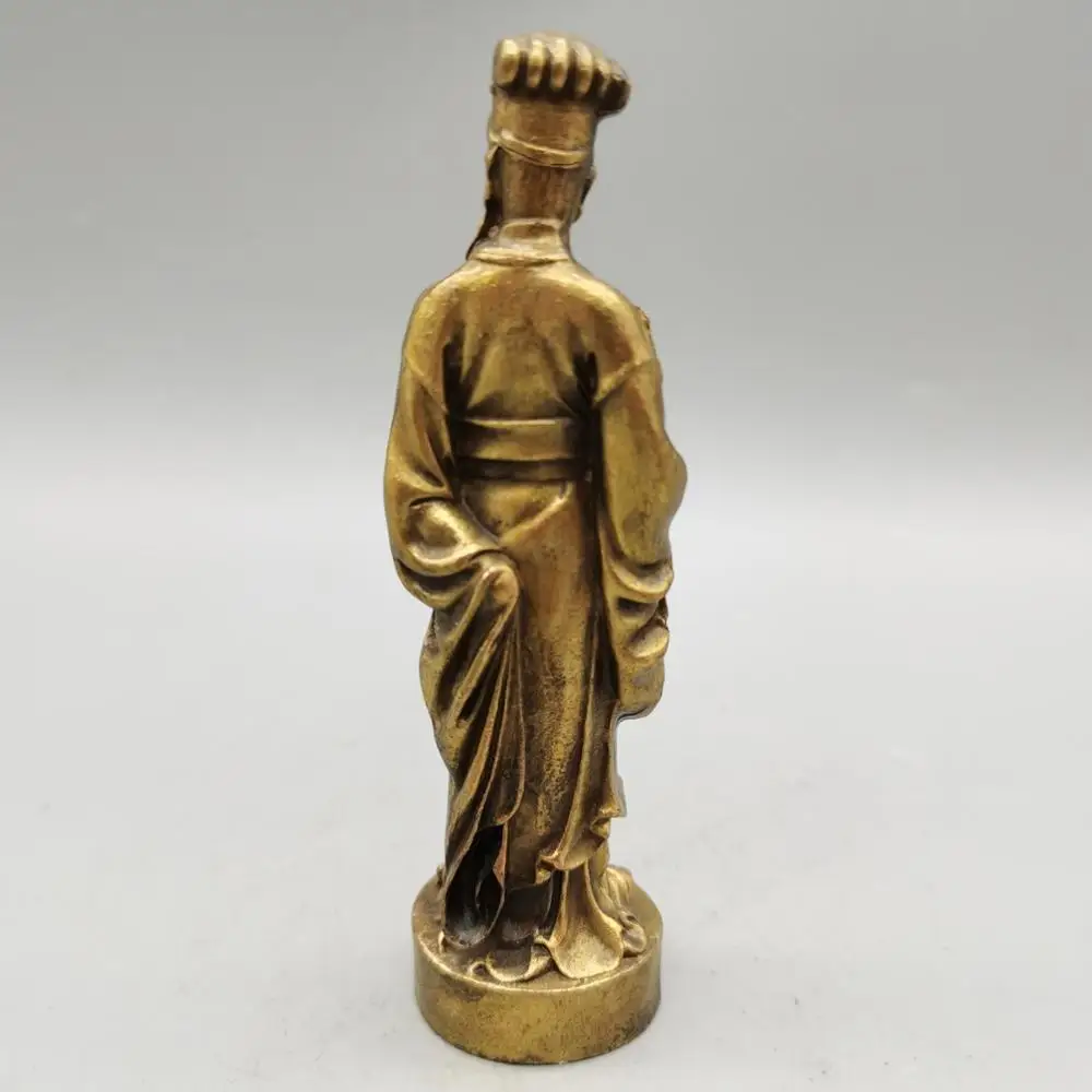 Китайская античная латунная фэн-шуй Zhuge Liang маленькая статуя, металлические поделки, семейные украшения, статуя
Китайская античная латунная фэн-шуй Zhuge Liang маленькая статуя, металлические поделки, семейные украшения, статуя