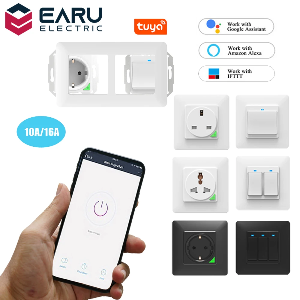 WiFi Smart Timer Light Wall Switch Push Button Switch EU UK Power Socket Outlet Smart Life Tuya Remote Control Alexa Google Home
WiFi Smart Timer Light Wall Switch Push Button Switch EU UK Power Socket Outlet Smart Life Tuya Remote Control Alexa Google Home