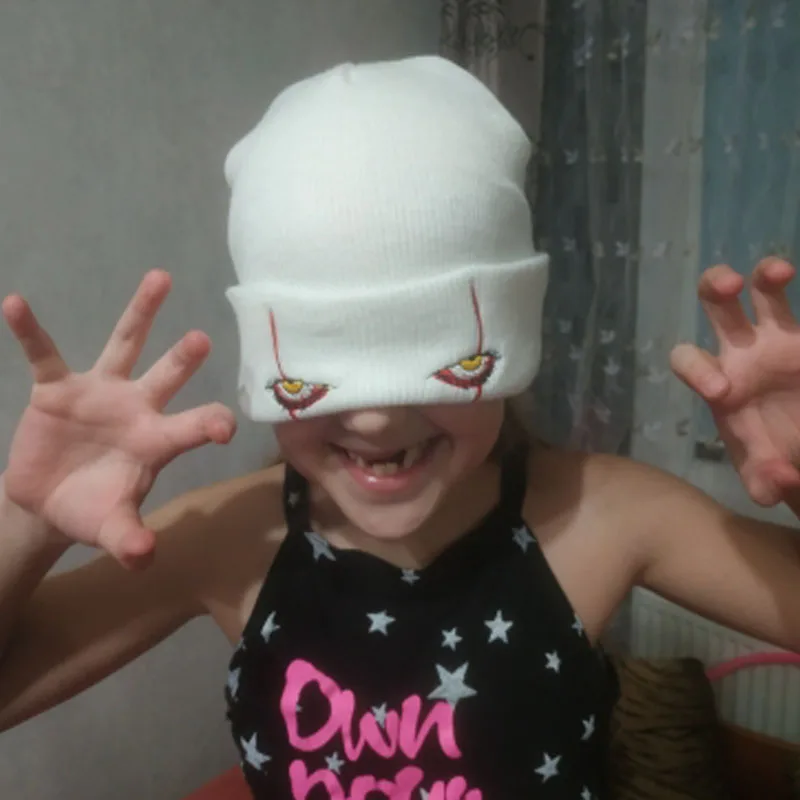 Unisex Winter Hats Soft Knitted Beanies Solid Color Hat Pennywise Scary Eyes Beanie Hood Hats for Child Cap Casual Outdoor Caps
Unisex Winter Hats Soft Knitted Beanies Solid Color Hat Pennywise Scary Eyes Beanie Hood Hats for Child Cap Casual Outdoor Caps