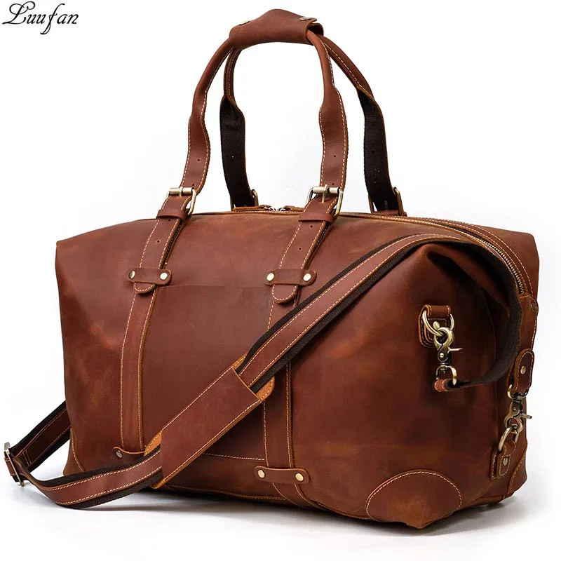 Luufan Genuine Leather Men's Travel Bag Vintage Crazy Horse Leather Male Business Handbag Travel Duffel Big Capacity Luggage Bag
Luufan Genuine Leather Men's Travel Bag Vintage Crazy Horse Leather Male Business Handbag Travel Duffel Big Capacity Luggage Bag
