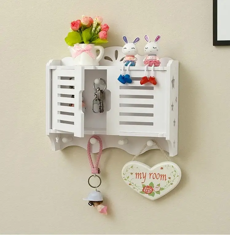 Creative shelf wall free punching hook porch decoration decoration wall hanging door key box storage storage box
Creative shelf wall free punching hook porch decoration decoration wall hanging door key box storage storage box