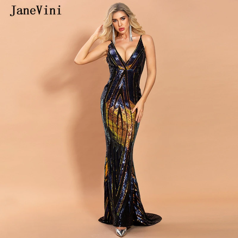 JaneVini Arabic Mermaid Sexy Evening Dresses 2020 Sparkly Colorful Sequins Deep V Neck Sleeveless Formal Women Long Dinner Gowns
JaneVini Arabic Mermaid Sexy Evening Dresses 2020 Sparkly Colorful Sequins Deep V Neck Sleeveless Formal Women Long Dinner Gowns