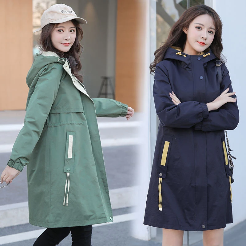 Women Jacket Nice Autumn Fashion Korea Classic Casual Hooded Windbreaker Female Loose Long Sleeve Trench Coat Women Outwear
Women Jacket Nice Autumn Fashion Korea Classic Casual Hooded Windbreaker Female Loose Long Sleeve Trench Coat Women Outwear