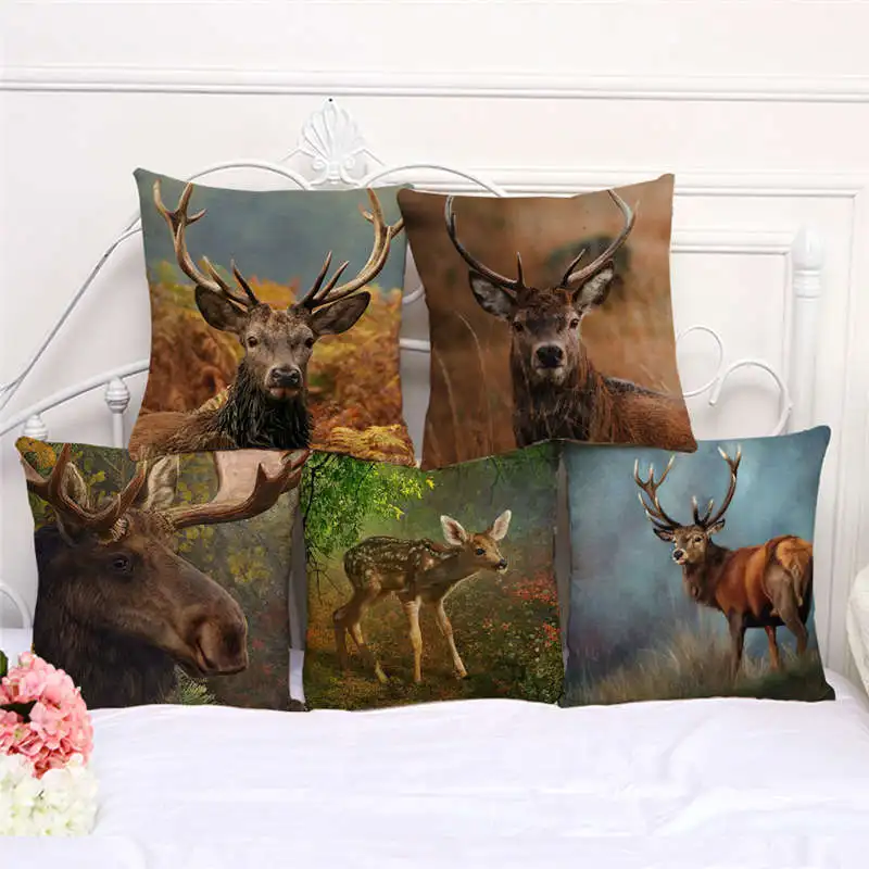 Wild Animals Throw Pillow Cases Cute Deer Moose Face Cushion Cover 45x45cm Home Living Room Decoration Pillowcase Decor
Wild Animals Throw Pillow Cases Cute Deer Moose Face Cushion Cover 45x45cm Home Living Room Decoration Pillowcase Decor