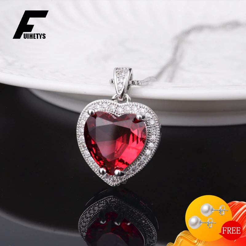 Trendy Necklace 925 Silver Jewelry Heart Shape Ruby Zircon Gemstone Pendant for Women Girl Wedding Engagement Party Accessories
Trendy Necklace 925 Silver Jewelry Heart Shape Ruby Zircon Gemstone Pendant for Women Girl Wedding Engagement Party Accessories