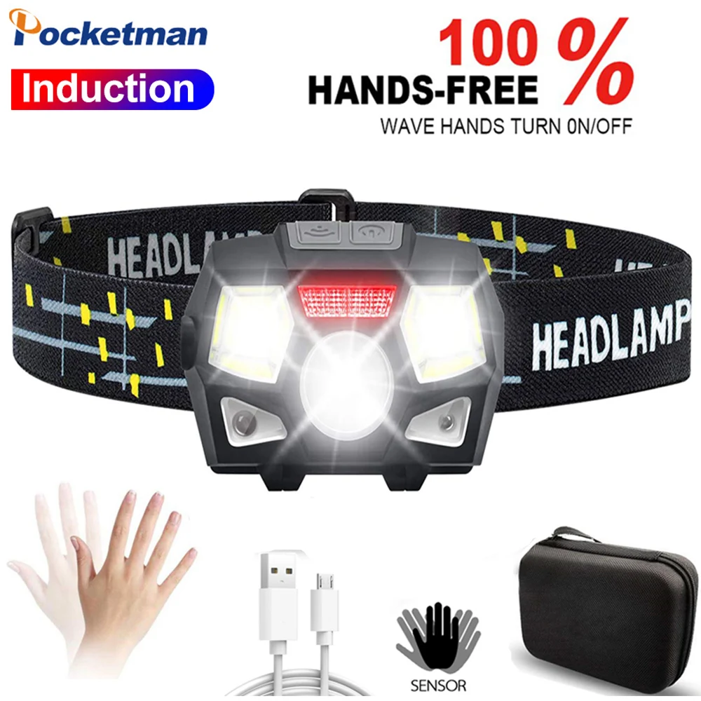 Powerful LED Headlight Sensor Head Light USB Rechargeable led Headlamp Head Torch Waterproof for Camping Hiking
Powerful LED Headlight Sensor Head Light USB Rechargeable led Headlamp Head Torch Waterproof for Camping Hiking