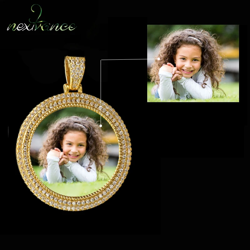 Nextvance Custom Color Photo With Round Pendant Necklace Cuban & Rope Chain Gold Color Cubic Zircon Men's Hip Hop Jewelry
Nextvance Custom Color Photo With Round Pendant Necklace Cuban & Rope Chain Gold Color Cubic Zircon Men's Hip Hop Jewelry