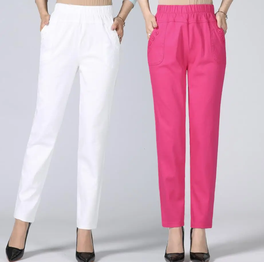 New spring summer Middle Aged Women Pants casual elastic waist loose pants straight trousers r665
New spring summer Middle Aged Women Pants casual elastic waist loose pants straight trousers r665