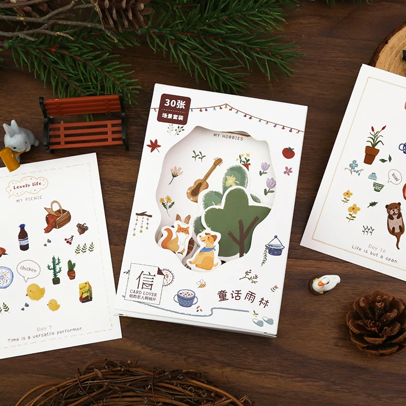 30 Pcs/Set Fairy Forest Scene Series Postcard Cartoon Animals Greeting Cards Bookmarks DIY Journal Decoration Gift Card
30 Pcs/Set Fairy Forest Scene Series Postcard Cartoon Animals Greeting Cards Bookmarks DIY Journal Decoration Gift Card