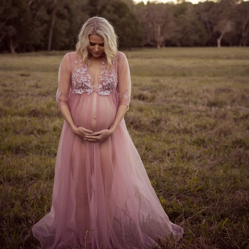 Pink Illusion Tiereds Ruffles Tulle Long Sleeve Plus Size Appliques Kimono Pregnant Party Sleepwear Women Bathrobe Sheer Nightgo
Pink Illusion Tiereds Ruffles Tulle Long Sleeve Plus Size Appliques Kimono Pregnant Party Sleepwear Women Bathrobe Sheer Nightgo