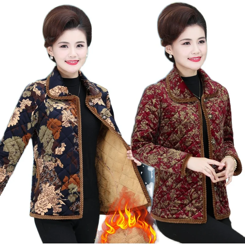 Fashion Women's Cotton Coat Lightweight Spring Autumn Winter Coats Single-breasted Add Velvet Printed Jacket Tops Female 5XL
Fashion Women's Cotton Coat Lightweight Spring Autumn Winter Coats Single-breasted Add Velvet Printed Jacket Tops Female 5XL