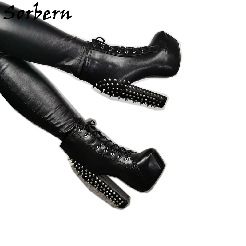 Sorbern Punk Rivets Boots Women Ankle High Block Heeled Platform Shoes Ladies Diy Colors Big Size Chunky Heels Size 46
Sorbern Punk Rivets Boots Women Ankle High Block Heeled Platform Shoes Ladies Diy Colors Big Size Chunky Heels Size 46