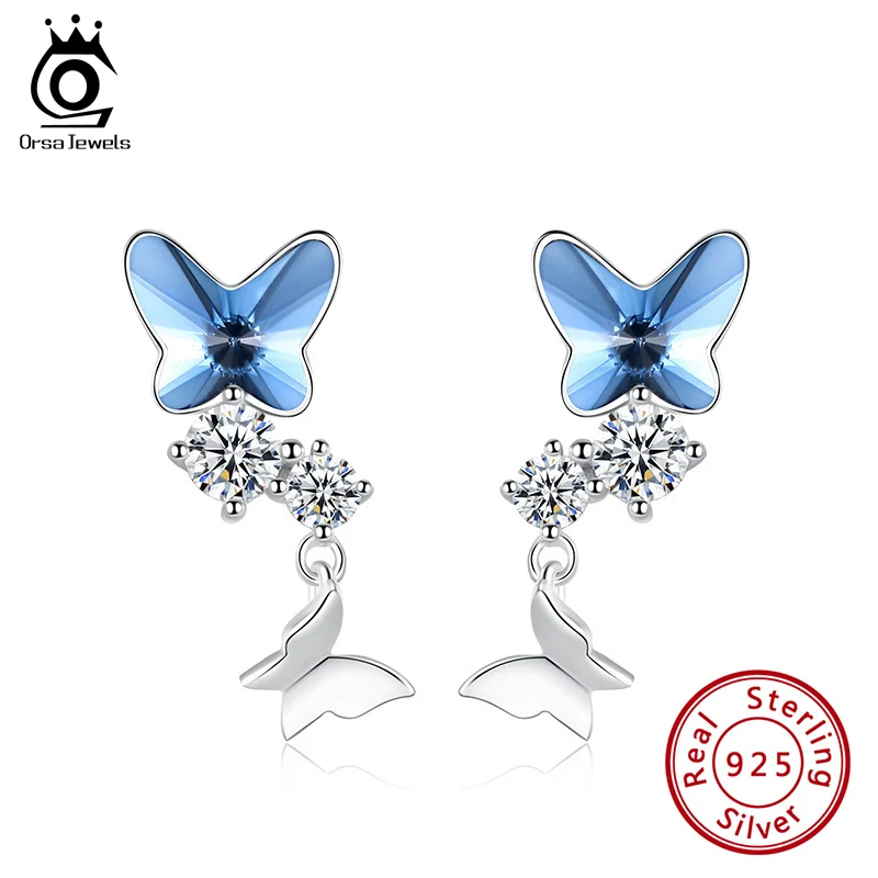 ORSA JEWELS Butterfly Design Earrings 925 Sterling Silver Elegant Austrian Crystal Dream Exquisite Stud Earring for Women SWE05
ORSA JEWELS Butterfly Design Earrings 925 Sterling Silver Elegant Austrian Crystal Dream Exquisite Stud Earring for Women SWE05