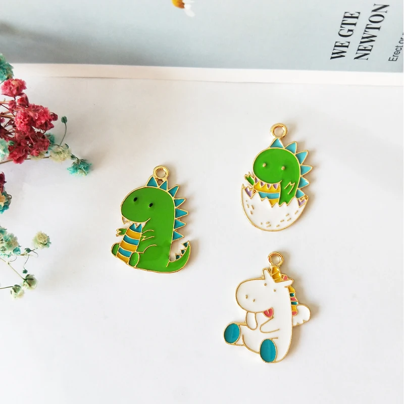 10pcs Cartoon Animals Enamel Charms Dinosaur Unicorn Horse Alloy Pendants Dangle DIY Jewelry Earrings Necklaces Accessory YZ605
10pcs Cartoon Animals Enamel Charms Dinosaur Unicorn Horse Alloy Pendants Dangle DIY Jewelry Earrings Necklaces Accessory YZ605
