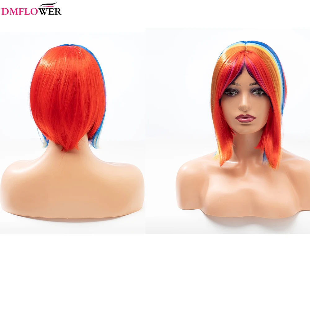 Women's student short bangs wig with synthetic rainbow anime blue yellow red pink party daily wear shoulder length Personalized
Women's student short bangs wig with synthetic rainbow anime blue yellow red pink party daily wear shoulder length Personalized