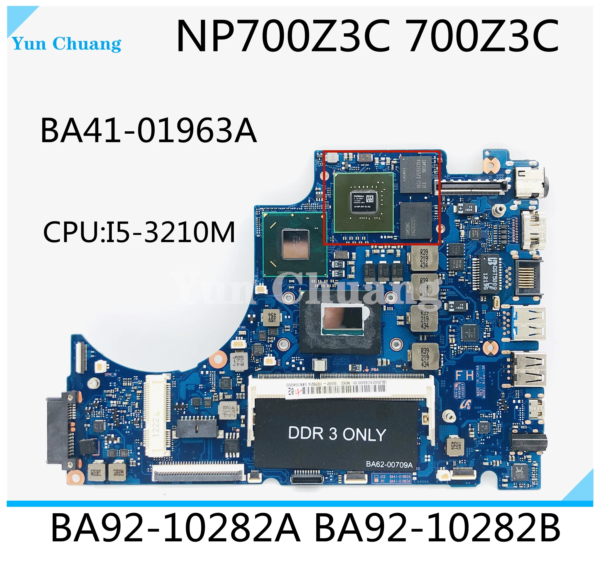 BA92-10282A BA92-10282B BA41-01963A для Samsung NP700Z3C 700Z3C Материнская плата ноутбука I5-3210M CPU 4GB RAM N13P-GV-S-A2 GPU
BA92-10282A BA92-10282B BA41-01963A для Samsung NP700Z3C 700Z3C Материнская плата ноутбука I5-3210M CPU 4GB RAM N13P-GV-S-A2 GPU