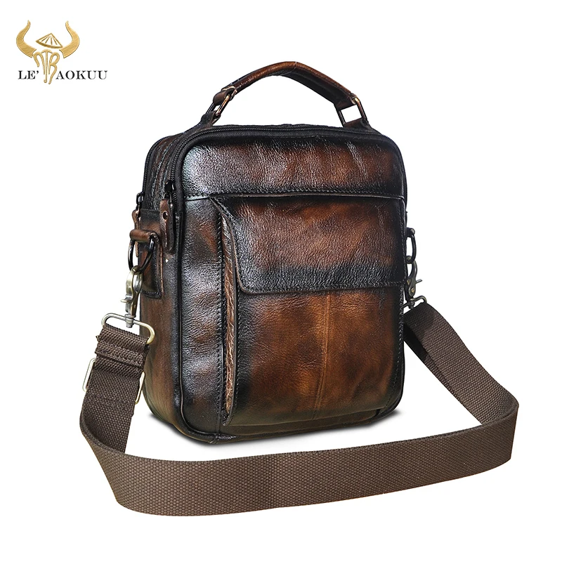 Natural Leather Male Travel Shoulder Messenger bag Vintage Coffee Cross-body Bag 8" Tablet Tote School Mochila Satchel bag 3336
Natural Leather Male Travel Shoulder Messenger bag Vintage Coffee Cross-body Bag 8" Tablet Tote School Mochila Satchel bag 3336